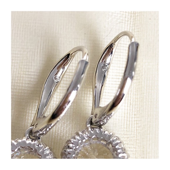 NADRI Framed Round Cubic Zirconia Drop Pierced Earrings - Picture 6 of 10